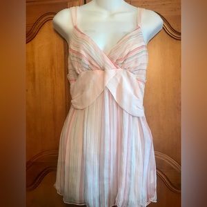 🎉HOST PICK🎉 NWT BEBE SILK CHIFFON STRIPED CAMI TOP SZ L